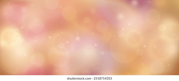 Blurred background with bokeh and vibrant purple and pink colors. Glitter, stars and lights isolated on a transparent background.