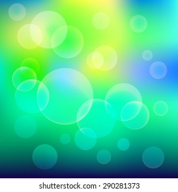 Blurred background with bubbles in the sky