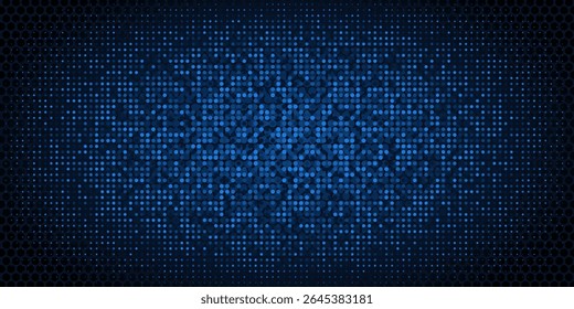 Blurred background. Circle dots pattern. Abstract dark blue gradient design. Round spot texture background. Landing blurred page. Circles bubble or dots pattern. Vector