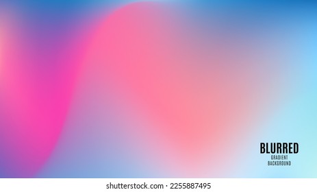 Blurred background with color gradient wave. Smooth mesh dynamic template. Blur color gradient banner. Dynamic wave composition design. Trendy abstract blurred gradient mesh background. Vector