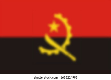 Fondo borroso con la ilustración de la bandera Angola Vector