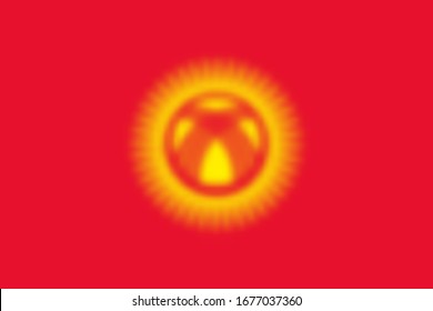 Unscharfer Hintergrund mit Flagge Kirgisistans. Vektorillustration