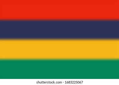 Blurred background with flag Mauritius Vector illustration