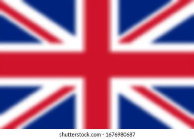 Fondo borroso con bandera del Reino Unido. Ilustración del vector