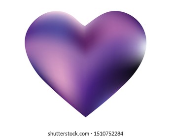 Blurred background in the form of a heart. Surreal style of 90th, 80th. Soft color effect. Violet modern abstract cover for your graphic design or creative projects.