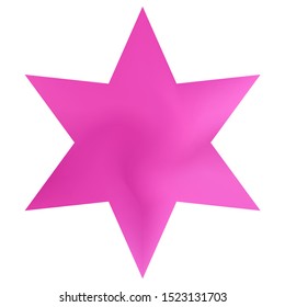 Blurred background in the form of hexagram. Geometric sacred religious symbol. Trendy soft color star. Pink modern abstract cover for your graphic design or creative projects.