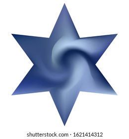 Blurred background in the form of hexagram. Trendy soft color star. Popular sacred religious symbol. Blue modern abstract cover for your graphic design or creative projects.