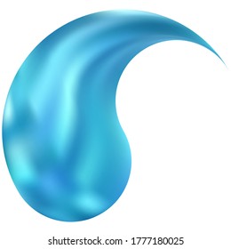 Antecedentes borrosos en forma de yin o yang. Elemento de color suave de moda. Creativo estilo oriental original. Cubierta abstracta moderna azul para tu diseño gráfico o proyectos creativos.