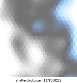 Blurred background. Geometric abstract pattern in low poly style. Effect of a glass. Small cubes. Vector image.