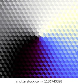 Blurred background. Geometric abstract pattern in low poly style. Effect of a glass. Small cubes. Vector image.