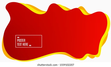 Blurred background. Geometric liquid shape. Abstract red gradient design. Dynamic shape background. Landing page blurred cover. Composition template banner. Vector