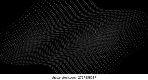 Fondo borroso con lunares grises sobre un fondo negro. Para el Fondo de pantalla, Sitio web, juego, Plantilla, publicación, libro, diseño, estructura, moderno

