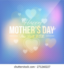 Blurred Background Happy Mother's Day Vector Design. Announcement and Celebration Message Poster, Flyer or Card