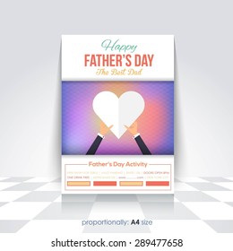 Blurred Background and Hexagon Elements, Happy Father's Day Activity Flyer, Cover, Brochure, Poster Vector Design