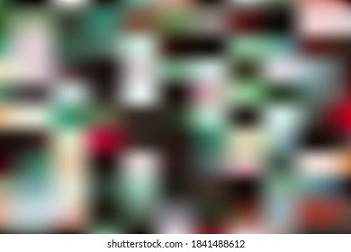 Blurred background image of flowers and green leaves.