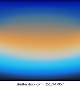 Blurred background imitates the natural phenomenon of sunset at sea. A smooth gradient transition from dark blue to light and moderate yellow. Great as a background for a poster, web pages,  or other.