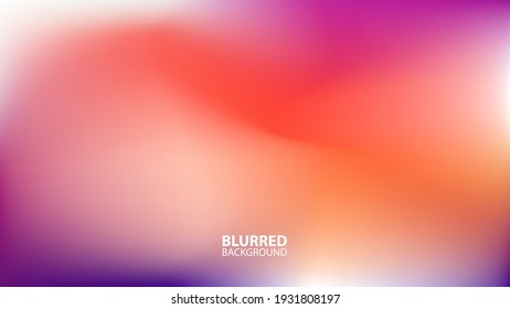 Fondo borroso con un degradado abstracto moderno de color violeta y naranja. Plantilla suave para el diseño gráfico. Ilustración vectorial.