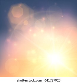 Blurred background naturally looking like sun and lens flare effects