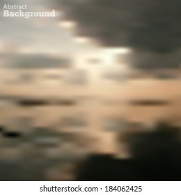 blurred background nature Sky, sunset clouds. Evening. Vector EPS 10 illustration.
