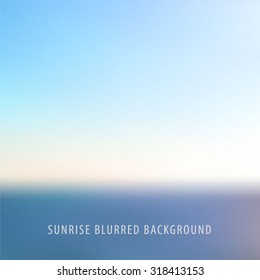 Blurred background with sea landscape at sunset. Vector illustration. 