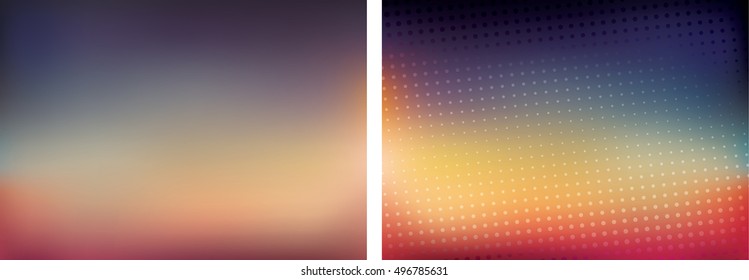 Blurred background set, 16:9 abstract vector wallpaper for webdesign