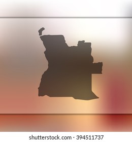 Blurred background with silhouette of Angola map. Vector silhouette of Angola map