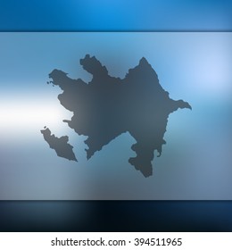 Blurred background with silhouette of Azerbaijan map. Vector silhouette of Azerbaijan map