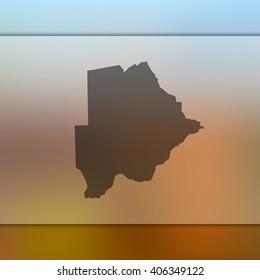 Blurred background with silhouette of Botswana map. Vector silhouette of Botswana map