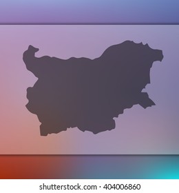 Blurred background with silhouette of Bulgaria map. Vector silhouette of Bulgaria map