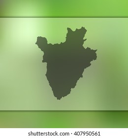 Blurred background with silhouette of Burundi map. Vector silhouette of Burundi map
