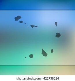 Blurred background with silhouette of Cape Verde map. Vector silhouette of Cape Verde map