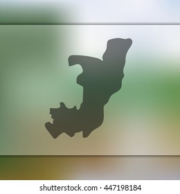 Blurred background with silhouette of Congo map. Vector silhouette of Congo map