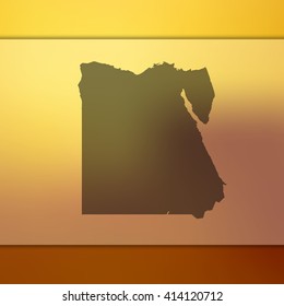 Blurred background with silhouette of Egypt map. Vector silhouette of Egypt map