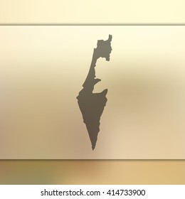 Blurred background with silhouette of Israel map. Vector silhouette of Israel map