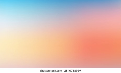 A blurred background with a soft gradient transitioning from light blue at the top to peach at the bottom, with a subtle yellow hue in the middle.