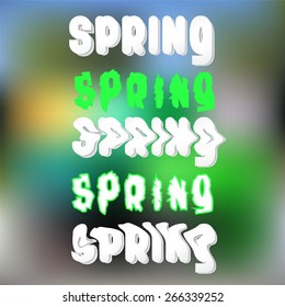 blurred background with text spring -stock vector