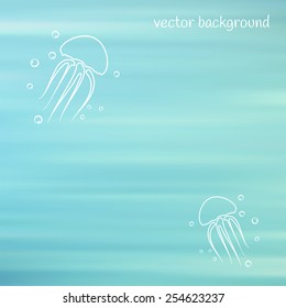 Fondo borroso. Ilustración vectorial de agua azul, EPS 10.