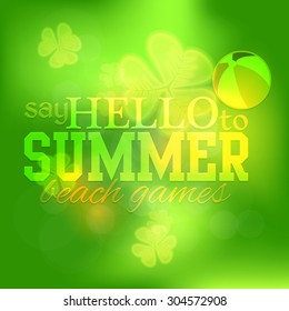 Blurred Background and Web Banner of Summer Game 
