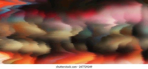 Blurred background with zig-zag lines and cloud effect