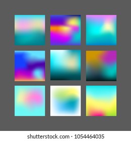 Blurred backgrounds. Set of abstract natural banners, cards, flyers, color dawn, sunset, blur Vector illustration