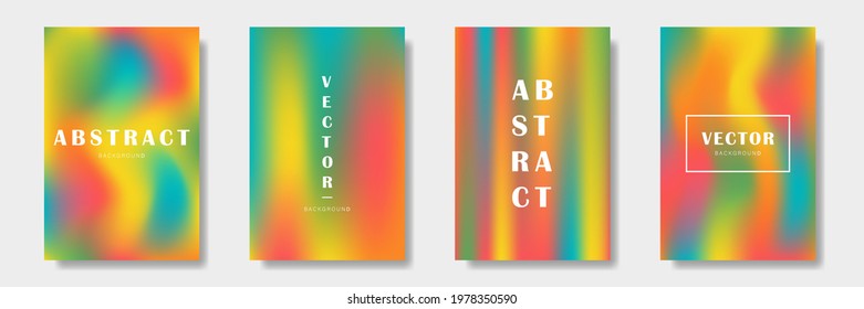 Blurred backgrounds set with modern abstract blurred color gradient patterns. Holographic shape. Set of minimal covers vector design. Modern gradient background design. vector illustration