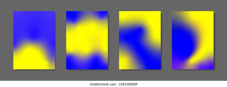 Blurred backgrounds set. Modern abstract blurred color gradient patterns. Design for brochures, posters, banners, flyers and cards
