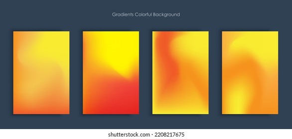 Fondo borroso con modernos patrones abstractos de gradiente de color de luz borrosa. Colección de plantillas lisas para folletos, carteles, pancartas, volantes y tarjetas