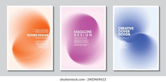 Blurred backgrounds set with modern abstract blurred color gradient patterns. Idea templates collection for brochures, posters.Vector Illustrator EPS.