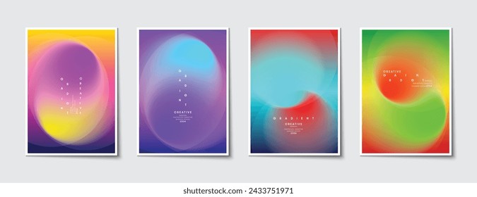 Blurred backgrounds set with modern abstract blurred color gradient patterns. Idea templates collection for posters, covers, brochures, flyers and cards. Vector Illustrator EPS.