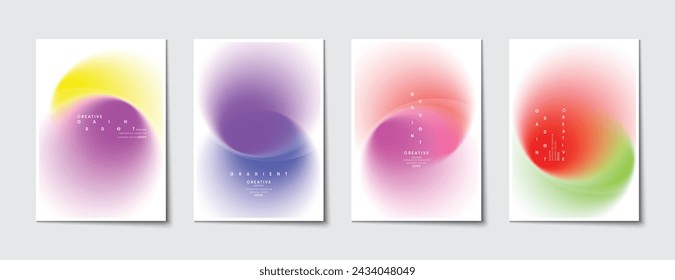 Blurred backgrounds set with modern abstract blurred color gradient patterns. Idea templates collection for posters, covers, brochures, flyers and cards. Vector Illustrator EPS.