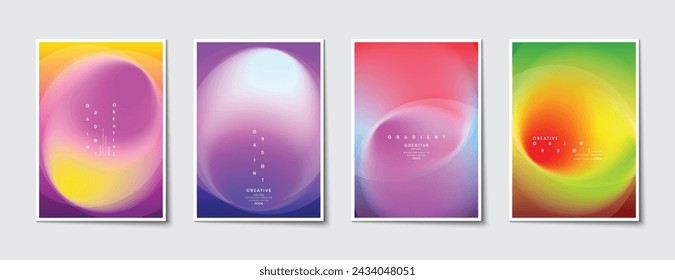 Blurred backgrounds set with modern abstract blurred color gradient patterns. Idea templates collection for posters, covers, brochures, flyers and cards. Vector Illustrator EPS.