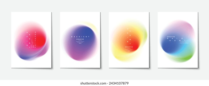 Blurred backgrounds set with modern abstract blurred color gradient patterns. Idea templates collection for posters, covers, brochures, flyers and cards. Vector Illustrator EPS.