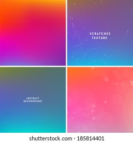 Blurred Backgrounds Set. Scratches Texture
