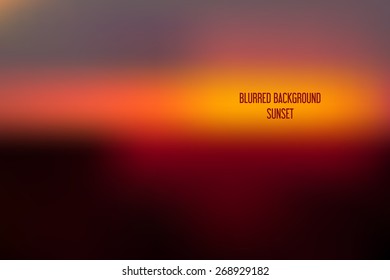Blurred backgrounds vector. Blurred Sunset, sunrise wallpaper